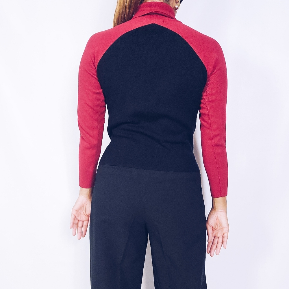 Colorblock Turtleneck Sweater - Picture 4 of 7